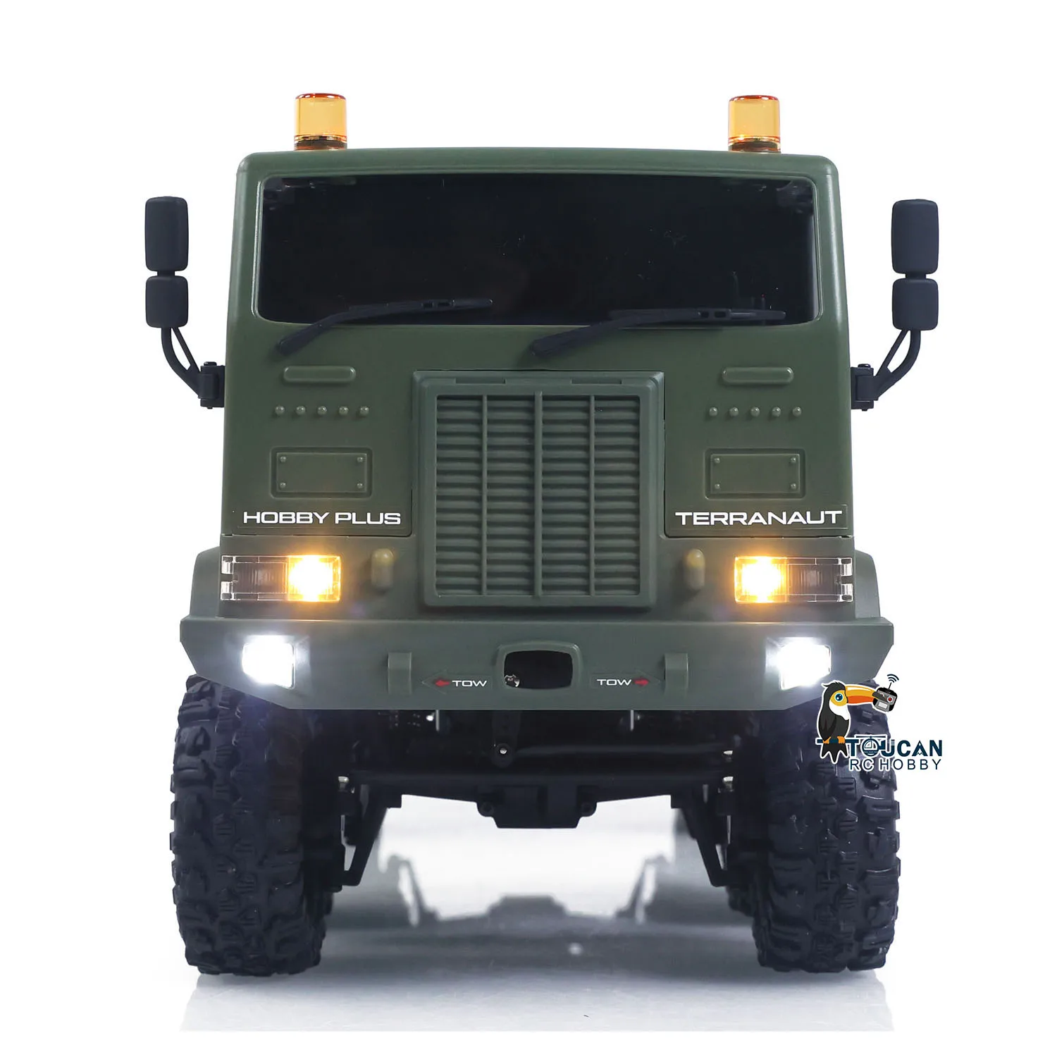 RTR 1/18 무선 조종 군용 트럭 8*8 RC 오프로드 차량 280 브러시드 모터 피프스 휠 윈치 금속 후크 사륜 조향