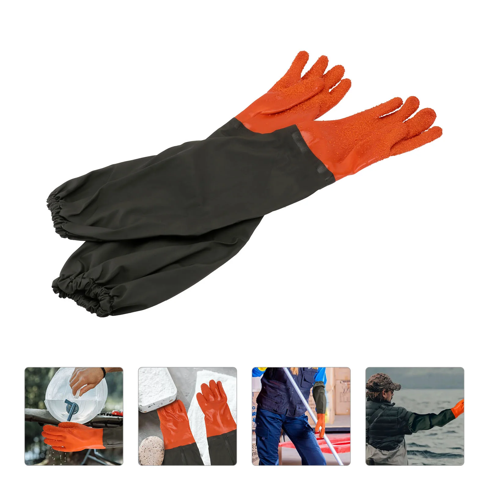 

Rubber Gloves Oven Water Proof Wear-resistant Tarpaulin Durable Fish Catching Women' for