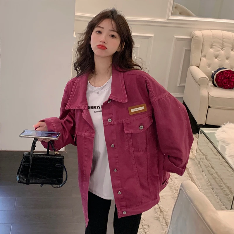 

Vintage Denim Jacket Women's Outwear Autumn/Winter 2023 New Fried Street Cowboy Jackets Female Loose Long-Sleeved Tooling Tops