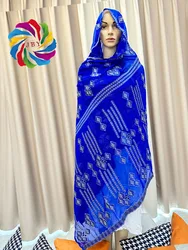 African Fashion Muslim Scarf free shipping sale Turban Women big Size Embroidery Chiffon Islamic Hijab Embroider Ramadan Dubai