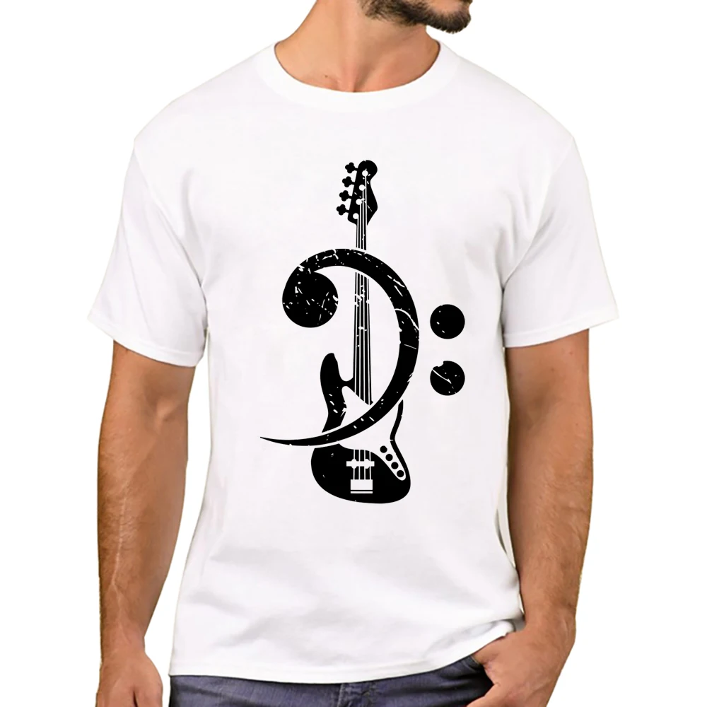 Teehub Mode musiker Bass schlüssel Männer T-Shirt Bassgitarre gedruckt lustige T-Shirts Kurzarm T-Shirts Harajuku T-Shirt