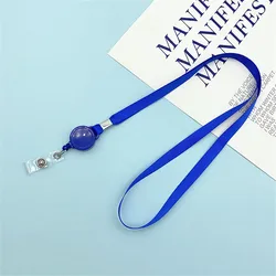 Retractable Badge Reel Lanyard with ID Card Holder (A - dark blue)