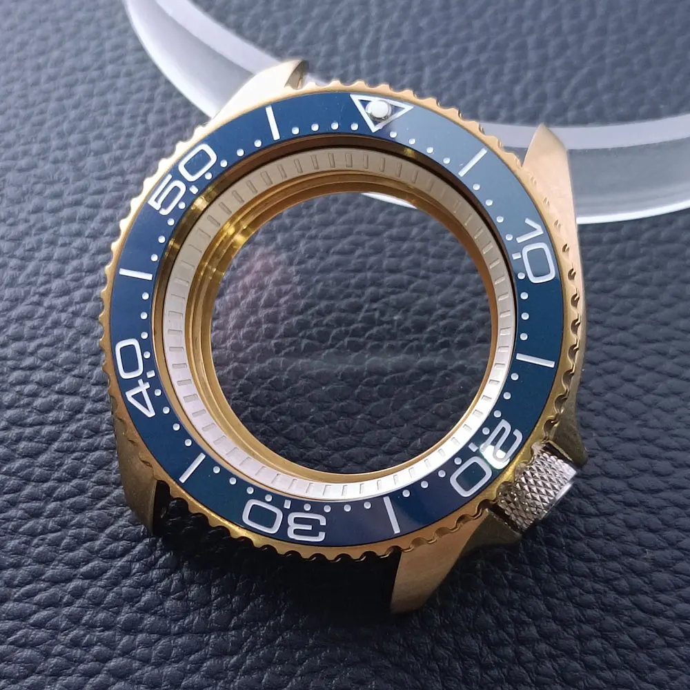 42mm Gold/Rose Gold Steel Watch Case with Sapphire Glass and 22mm Strap