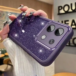 Bling Glitter Silicone Camera Protector Case - Stylish  Cover for Redmi Note 13 Pro 4G (PURPLE)