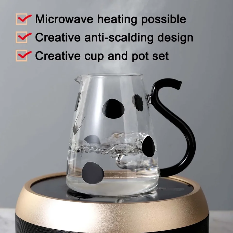 Cabilock Teiera In Vetro E Brocca Per Acqua Fredda - Design Creativo, Adatta A Microonde E Forno Elettrico, Per Succo E Caffè