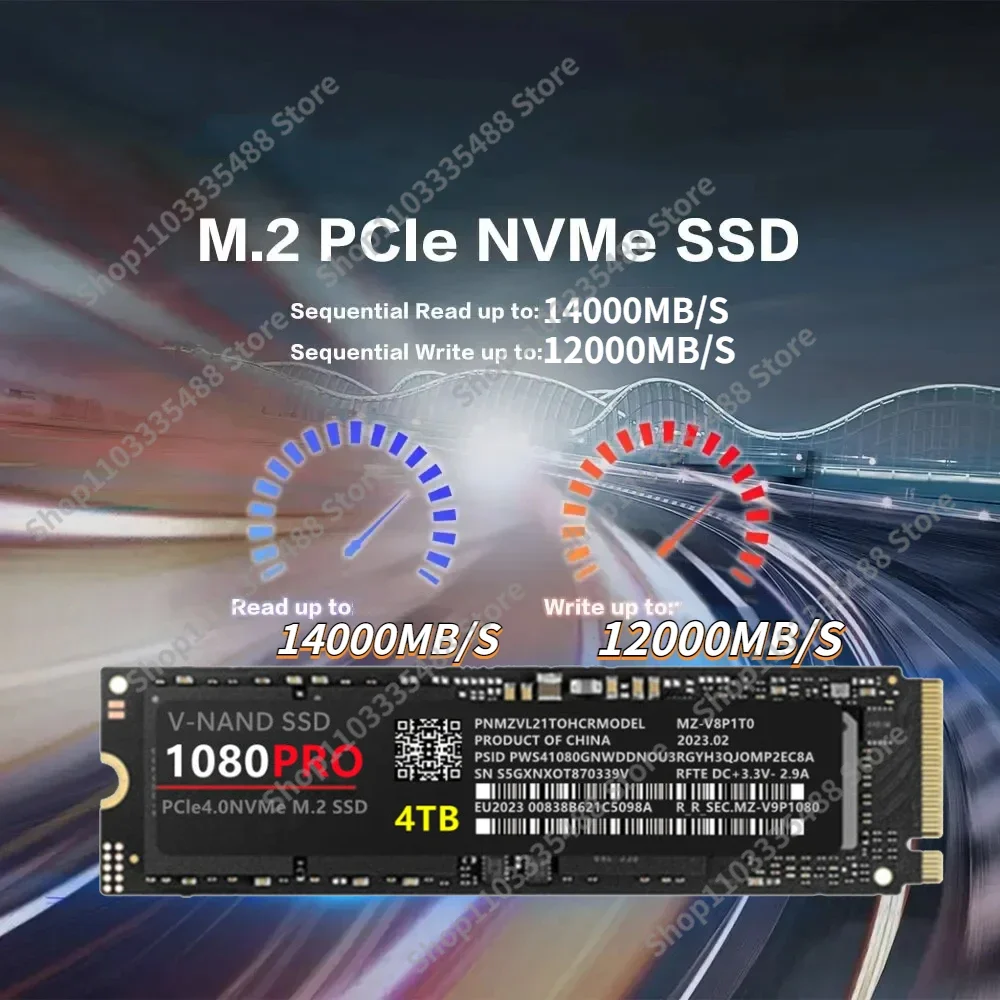 

1080PRO 4TB 2TB 1TB Original Brand SSD M2 2280 PCIe 5.0 NVME Read 14000MB/S Solid State Hard Disk for Game Console/laptop/PC/PS5