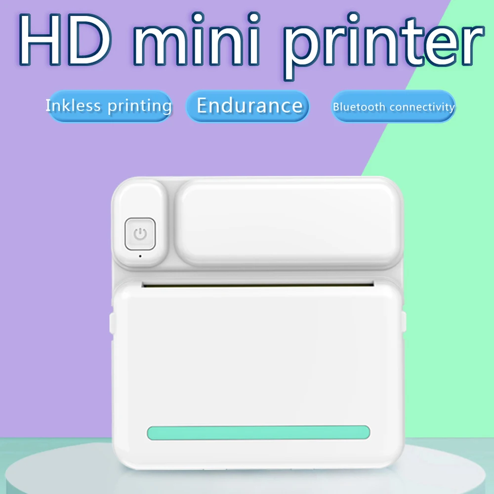 Mini Printer C19 Mini Printer Portable Thermal Printer Photo Pocket Thermal Label 58mm Printing Wireless Bluetooth Android IOS