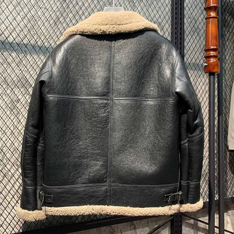 

Men Winter 2023 Fur Coat Men's Genuine Jacket Sheepskin Warm Thick Real Leather Clothes De Cuero Genuino FCY