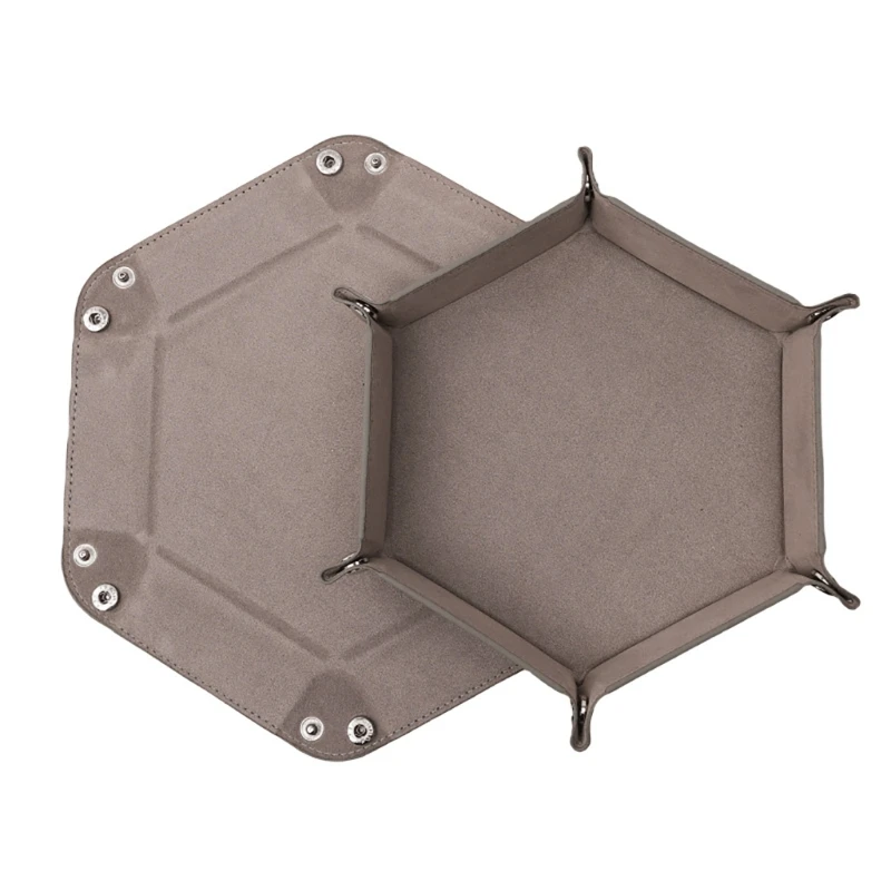Portable Folding Dices Rolling Tray Dices Holder Storage Box Hexagon Folding Tray for Rolling Game, Table Game