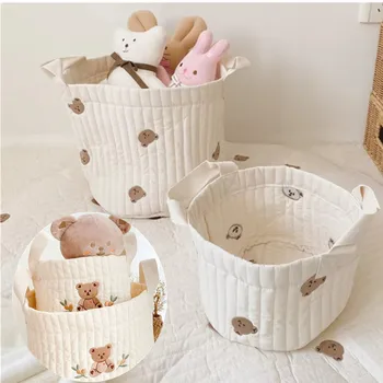 Borsa portaoggetti per giocattoli Borse per bambini Borsa per pannolini con ricamo orso Caddy Carrello per pannolini Borsa per mummia Borsa per maternità per pannolini neonati Giocattoli