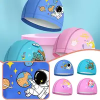 Pu Fabric Kids Swimming Cap Elastic Turban Swimming Cap For Boys Girls Stretchable Comfortable Pool Bathing Hats K3i7 1