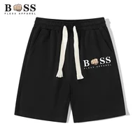 2024 Summer Men's Sports Shorts Solid Color Straight Barrel Pattern Loose Elastic Waist Drawstring Casual Shorts Jogging Shorts 2