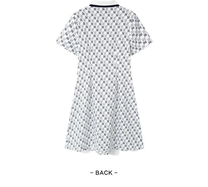 Dress Women Polo Collar Full Print Summer New Slim Waist Dress
