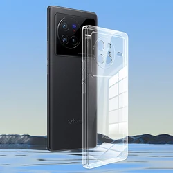 Enhanced Crystal Clear Silicone Phone Case with Camera Protection for Vivo X80 (Clear)