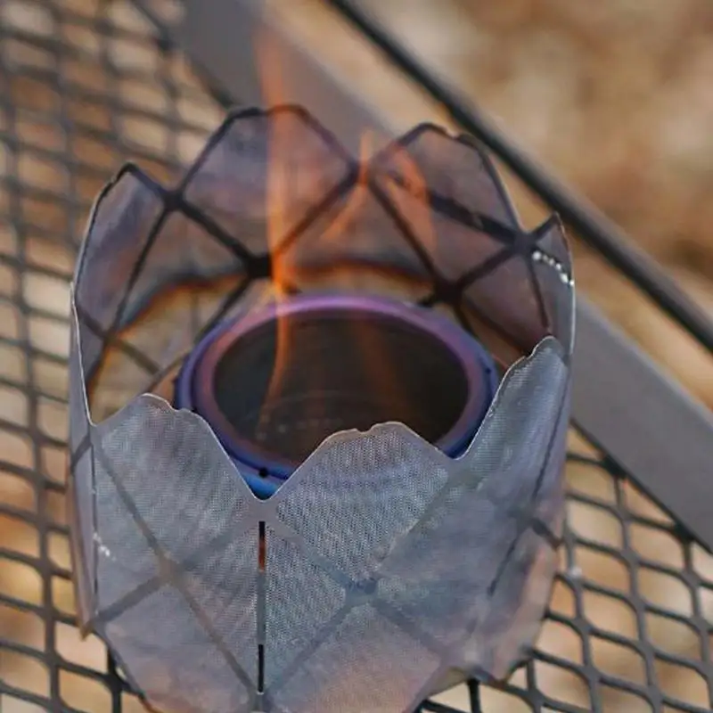 Wind Screen For Camp Stoves Folding Stainless Steel Stove Windshield Portable Wind Blocker Windproof Camping Accessories For