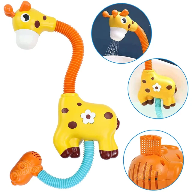 Acheter Jouets de bain pour bébé avec pomme de douche, girafe mignonne,  douche à pulvérisation d'eau, jouet de baignoire d'été pour tout-petits et  enfants