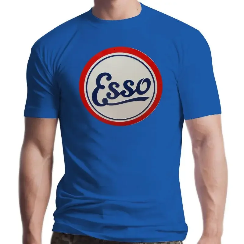 New Esso T-Shirt Motor Sport Oil Tee Racing Touring Can Vintage Tee Black