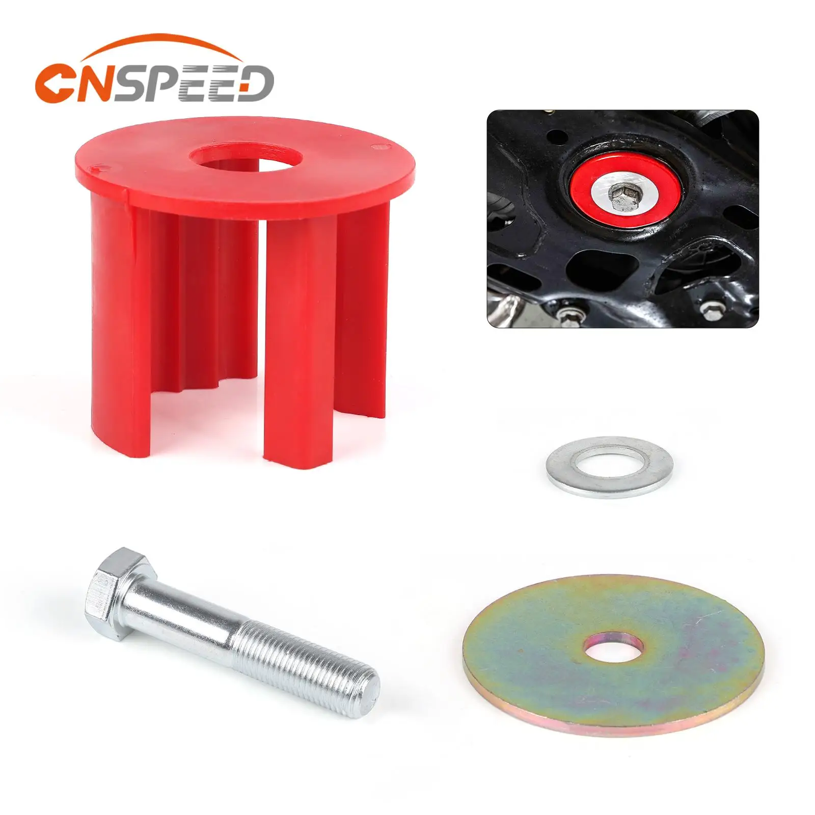 CNSPEED Dog Bone Motorhalterungs-Einsatz-Set für Audi A3 Q3 TT VW CC Golf Jetta Passat B6 GTI Tiguan Rote Polyurethan-Gummibuchse