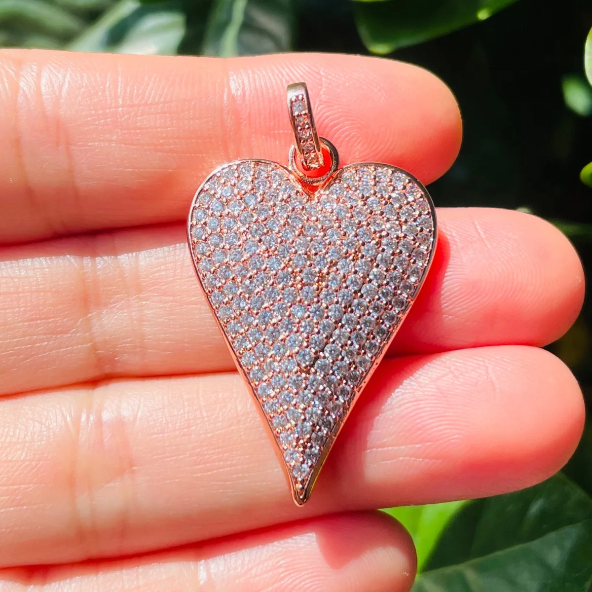 5pcs Micro Pave Heart Charms Bling Exquisite Gold-Plated Pendants for Women Necklace Bracelet Jewelry Making Accessory Wholesale