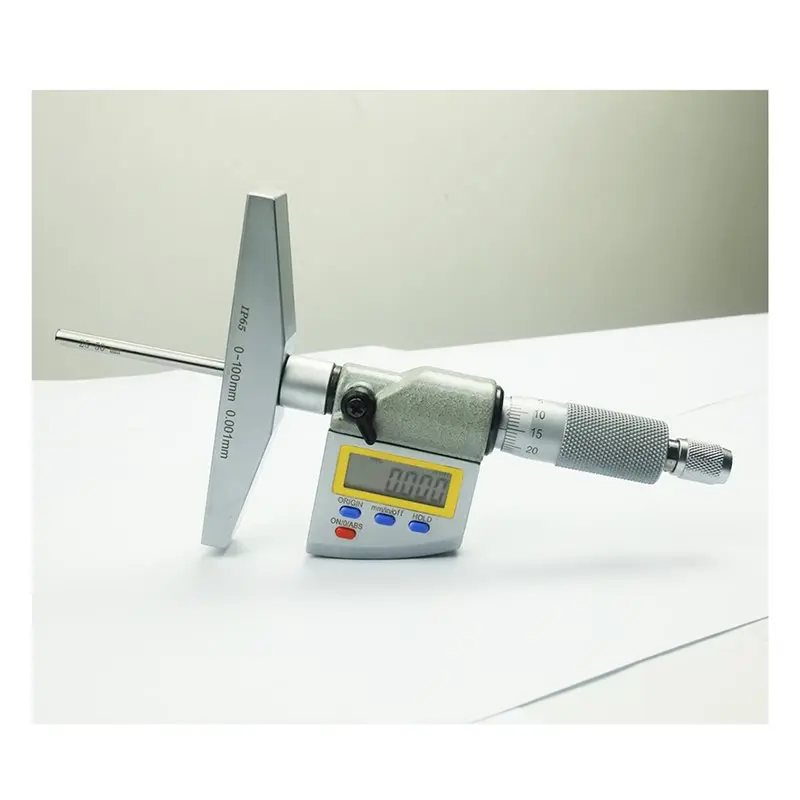 SHGO-디지털 깊이 마이크로미터 0-100Mm IP65 등급, 0.001Mm 정밀 해상도 및 교체 가능한 로드 포함