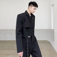 LUZHEN Original Asymmetric Splicing Design Blazers 2025 Spring Personality Fashion Street High Quality Men's Suit Jackets LZ2551 2