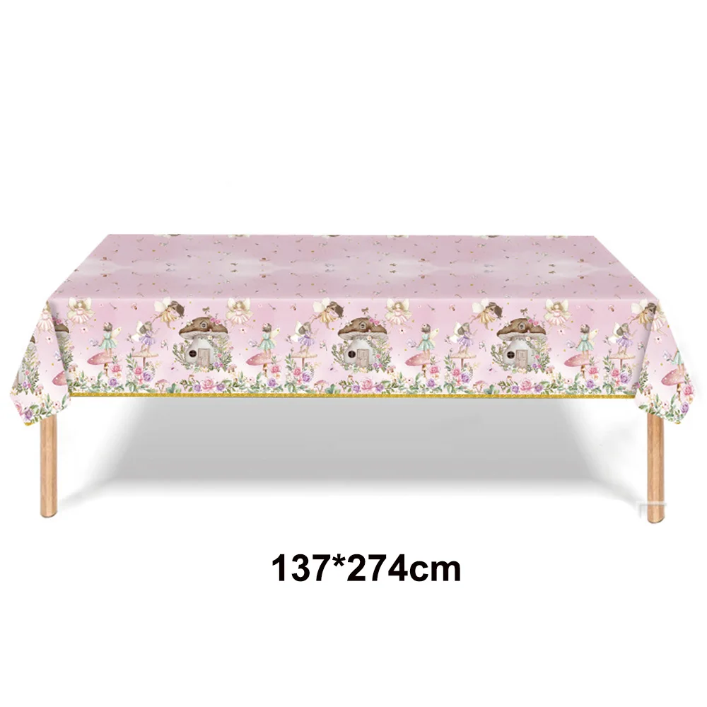Pink Butterfly & Flower Fairy Disposable Party Tableware Set - Plates, Cups, and Napkins