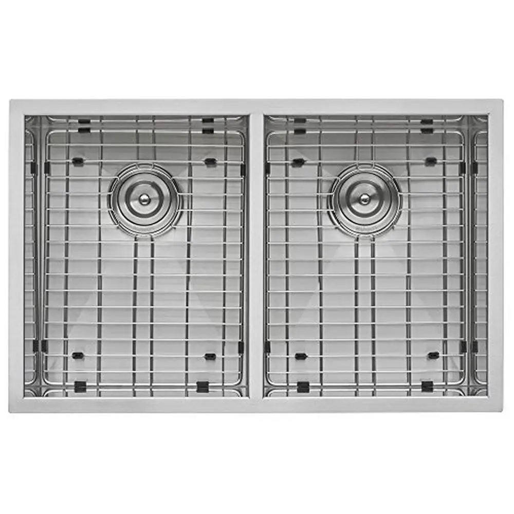 30-inch Stainless Steel Double Bowl Kitchen Sink Undermount/Flush Mount Installation Heavy Duty Sound Guard Padding Zero Radius 3