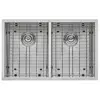 30-inch Stainless Steel Double Bowl Kitchen Sink Undermount/Flush Mount Installation Heavy Duty Sound Guard Padding Zero Radius 3