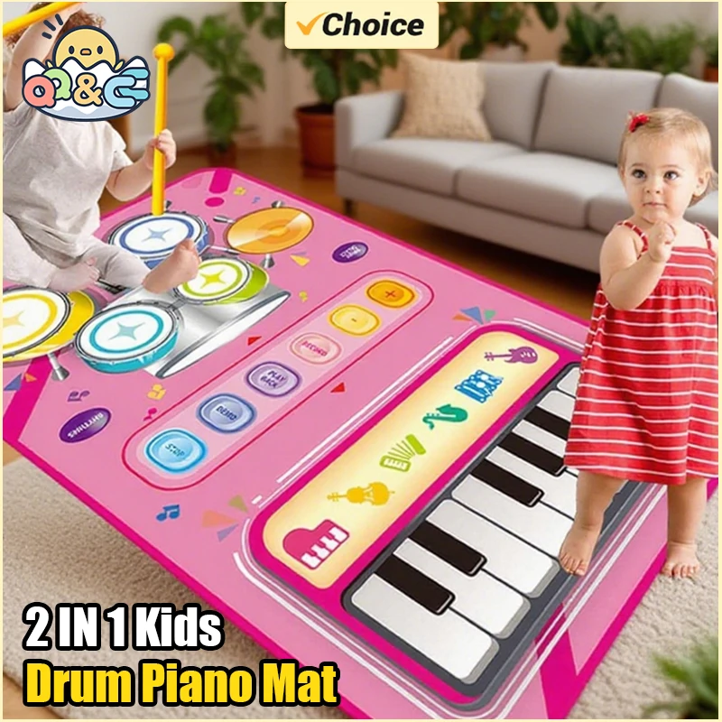 Kids Music Mat Piano Drum Toy for Toddlers