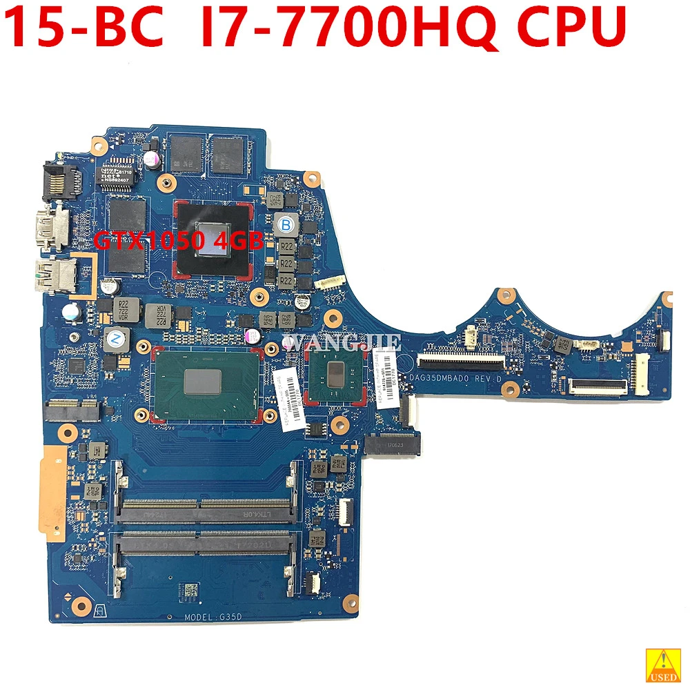 Tpn-Q173 Per Hp Pavilion 15-Bc Scheda Madre Del Computer Portatile Usato 914776-601 914776-001 914776-501 Dag35Dmbad0 I7-7700Hq Cpu Gtx1050 4Gb