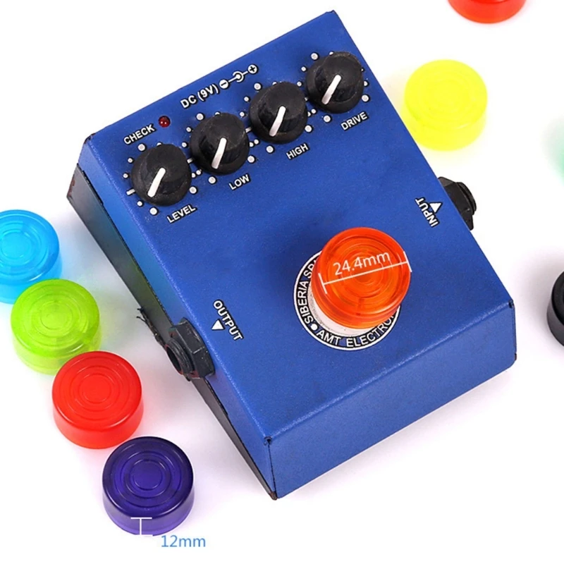 10Pcs/Pack Electric Guitar Effect Pedal Foot Nail Cap Amplifiers Candy Color Foot Switch Toppers Knob Accessories 2.5cm