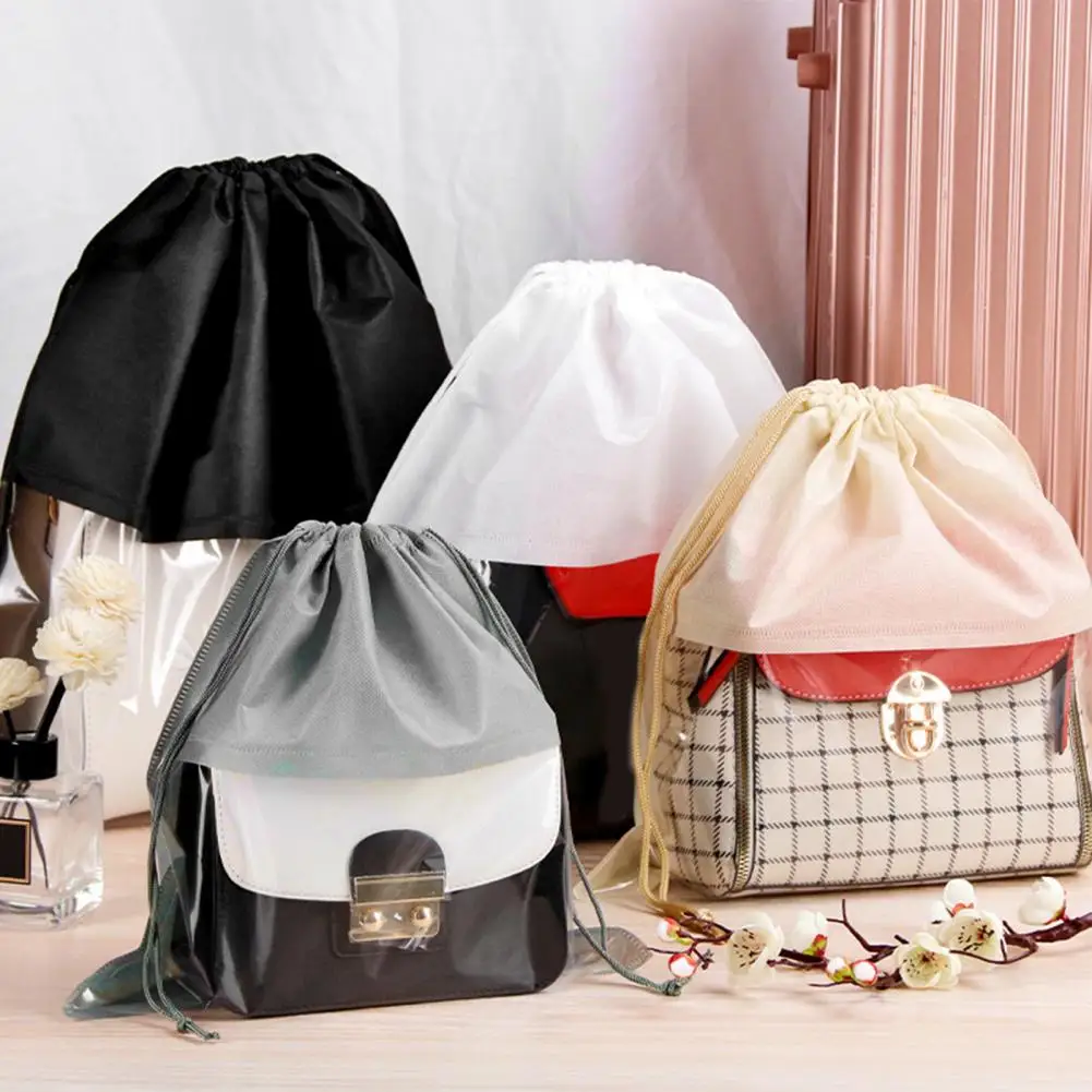 Handbag Storage Pouch Practical Moistureproof Storage Bag Dustproof Drawstring Non Woven Fabric Clothes Storage Bag For Home 2