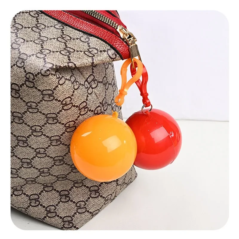 1 Pcs Portable Raincoat Disposable Poncho Unisex Raincoat Ball Cape Key Ring Ball Rainwear Poncho Safety Clothing
