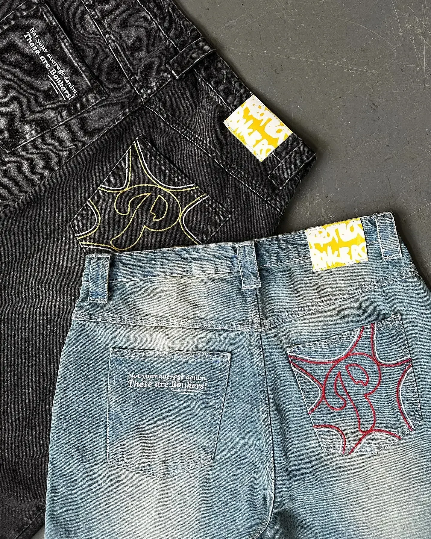 Streetwear PROTECT Jeans Y2K mens Pants Harajuku Hip Hop