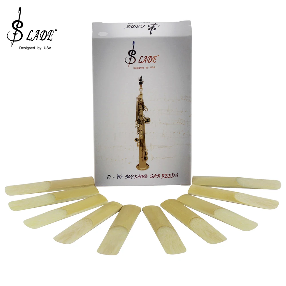 SLADE 10Pcs Bb Soprano Saxophone Reeds Strength 2.5 Durable Sax Reeds Woodwind Musical Instruments Parts & Accessories