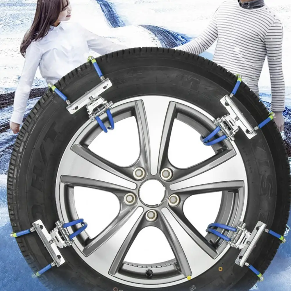1 Set Universal Snow Chains Adjustable Anti-slip Tire Chains Emergency Traction Strong Grip Emergency Braking Tire Chain