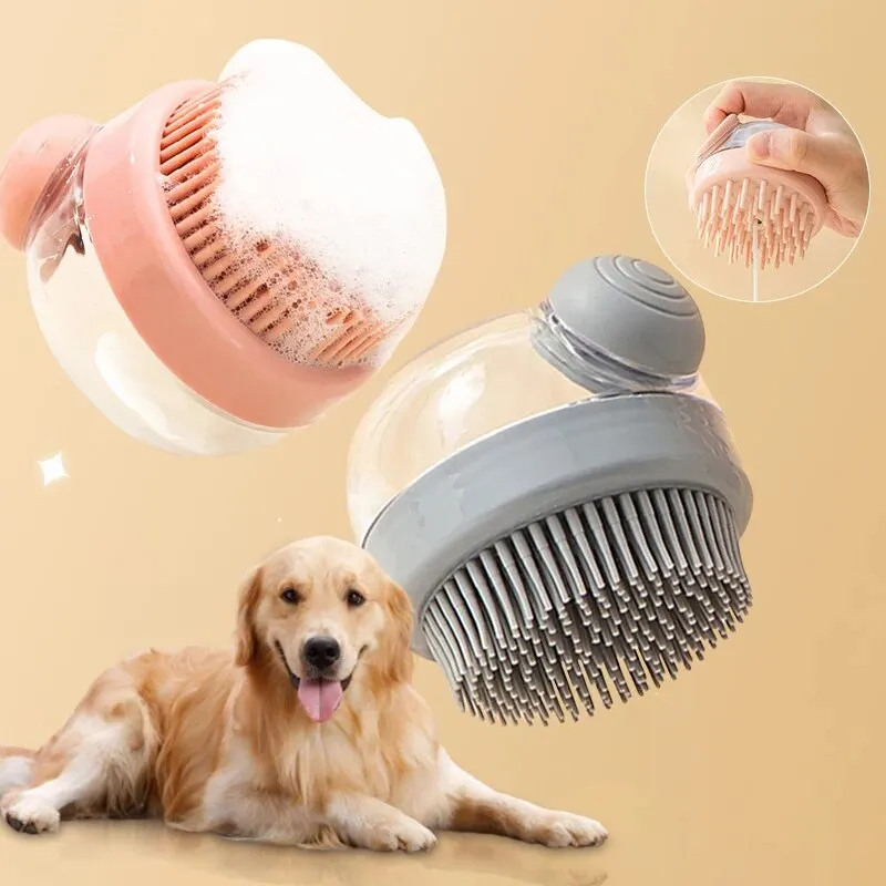 Pet Bath Brush Soft Silicone With Shampoo Dispenser