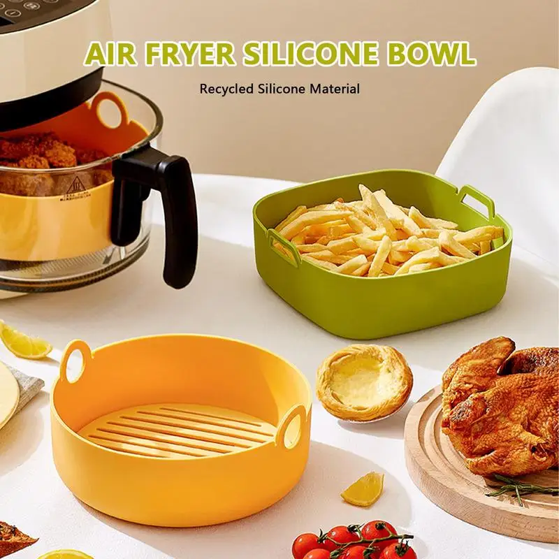 

Air Fryer Silicone Liners Food Safe Basket Non Stick Heat Resistant Frying Pan Accessories Replacement Of Parchment Liner Paper