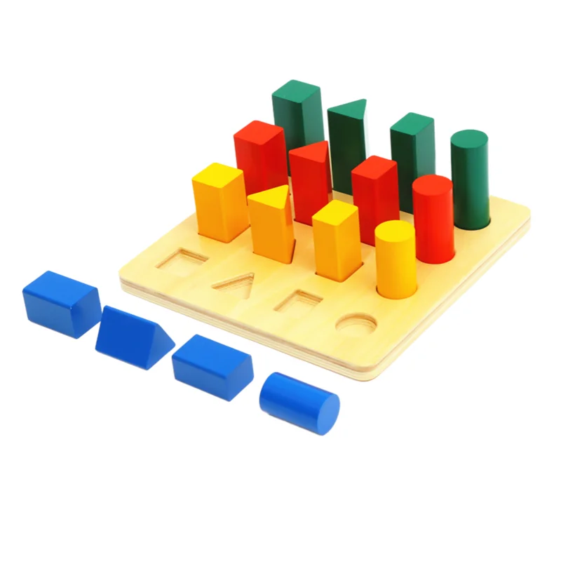 

Colorful Shape Blocks Montessori Geometry Column Ladder Sorting/ Matching Game for Children Early Childhood Educational Toys