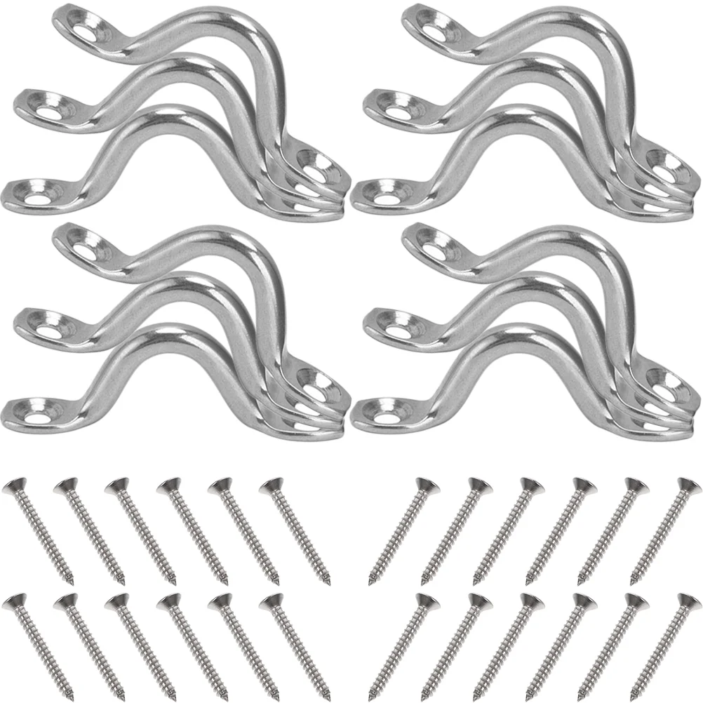 

12 Pcs Kayak Fixed Ring Deck Fixing Handles Stainless Steel Yacht Pad Eye Straps 316 Door Boat Eyes Handled