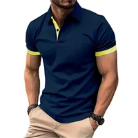 Polo décontracté à manches courtes pour hommes, coupe couvertes, Économie bloquant les documents, Streetwear de style anglais, mode masculine 2