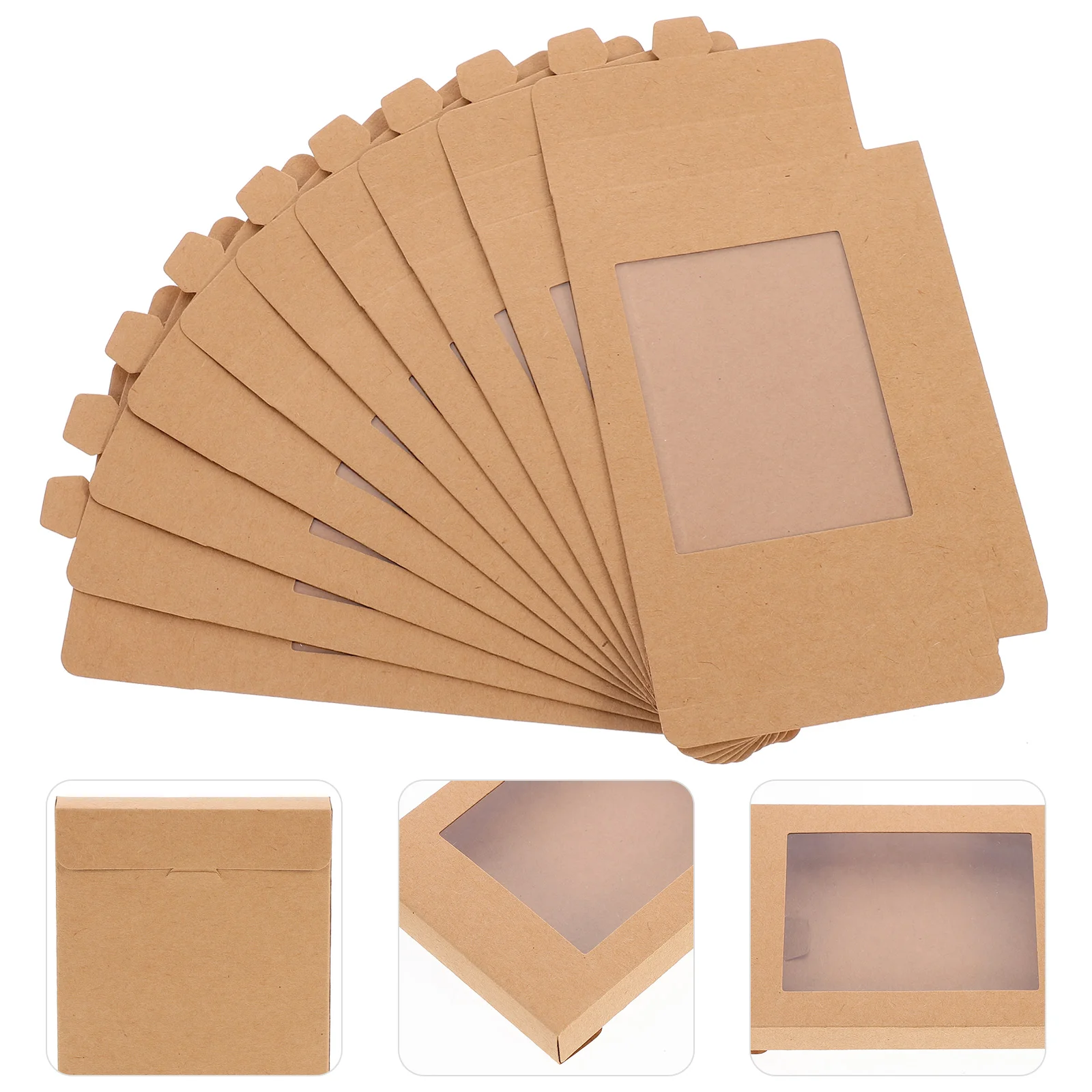 10Pcs Gift Box Paper Box Candy Container Party Favor Boxes Disposable Food Containers Bakery Case Kitchen Dining Bar