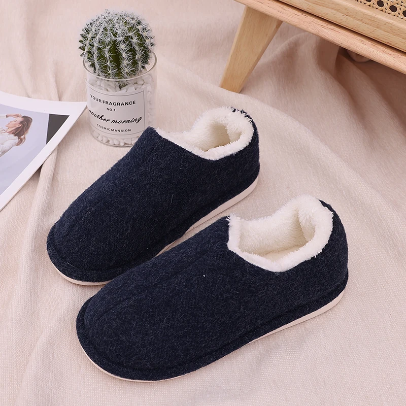 Comwarm Winter Fur Fluffy Slippers Women Winter Fluffy Non-Slip House Shoes Indoor Warm Plush Home Slippers Casual Furry Shoes