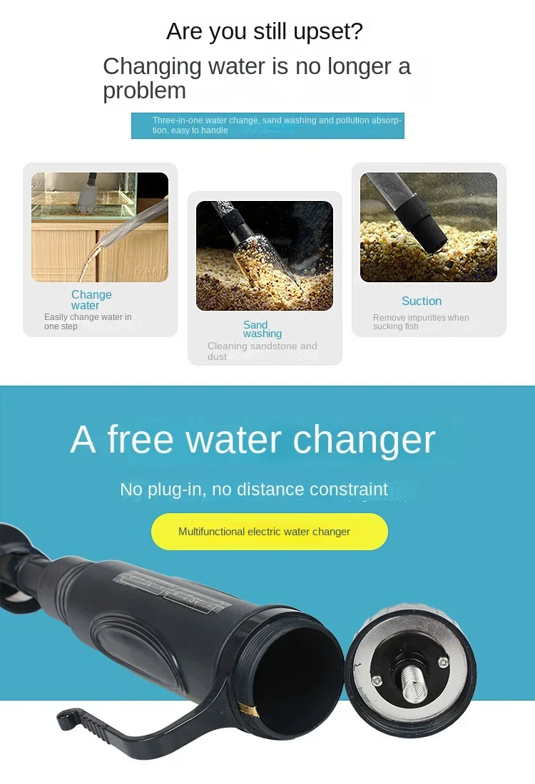 Title 2, Fish tank aquarium water changer electric batte...
