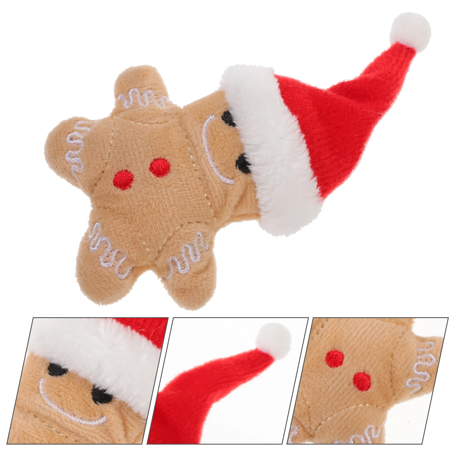 

Christmas Cat Catnip Toys Plush Gingerbread Man Cat Chew Toy Bites Resistant Catnip Toys Teeth Cleaning Kitten Toys Christmas