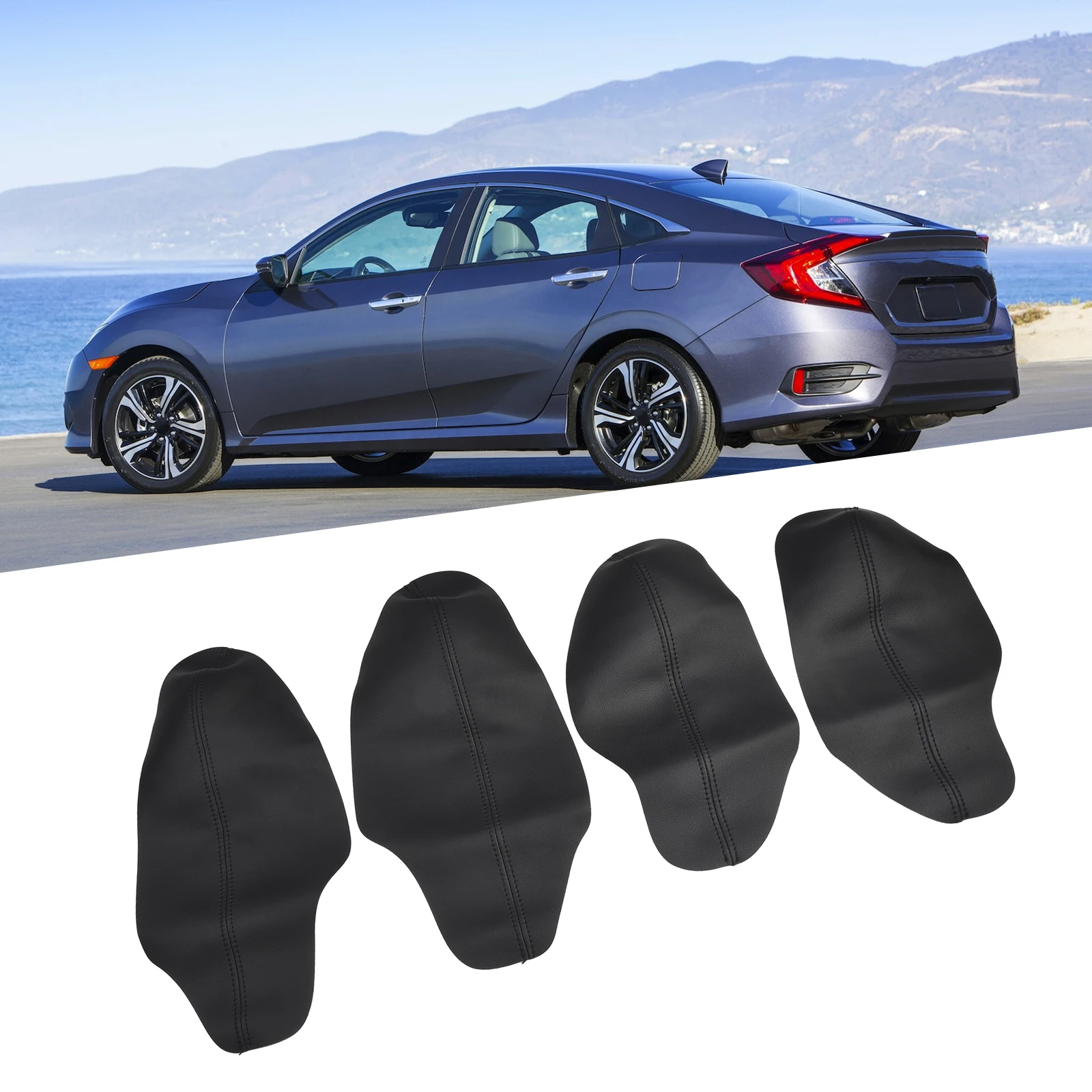 

4 шт., кожаные накладки на подлокотники автомобиля Honda For Civic Sedan 2022