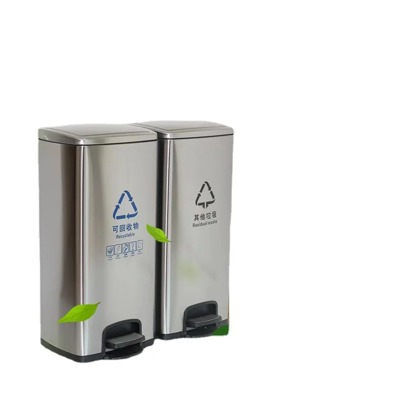 

XK Stainless Steel Pedal Trash Can Commercial Large Hospital with Lid Public Occasions Classification