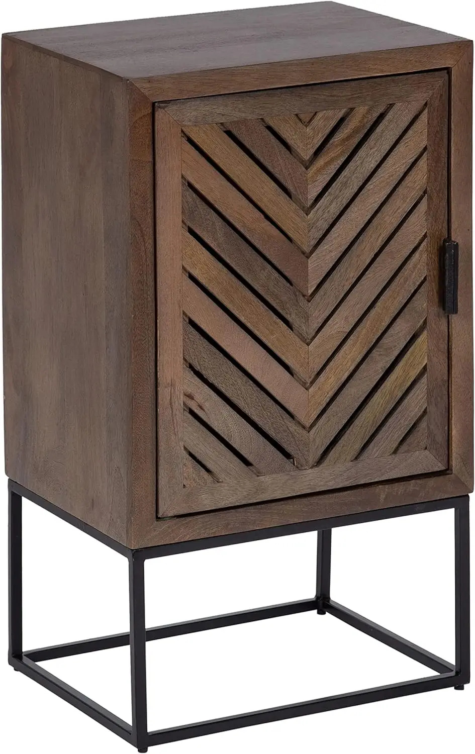 

Современный скандинавский богемный декоративный односторонний стол Kate and Laurel lanceta с решетчатыми дверцами шкафа и металлической прямоугольной основой