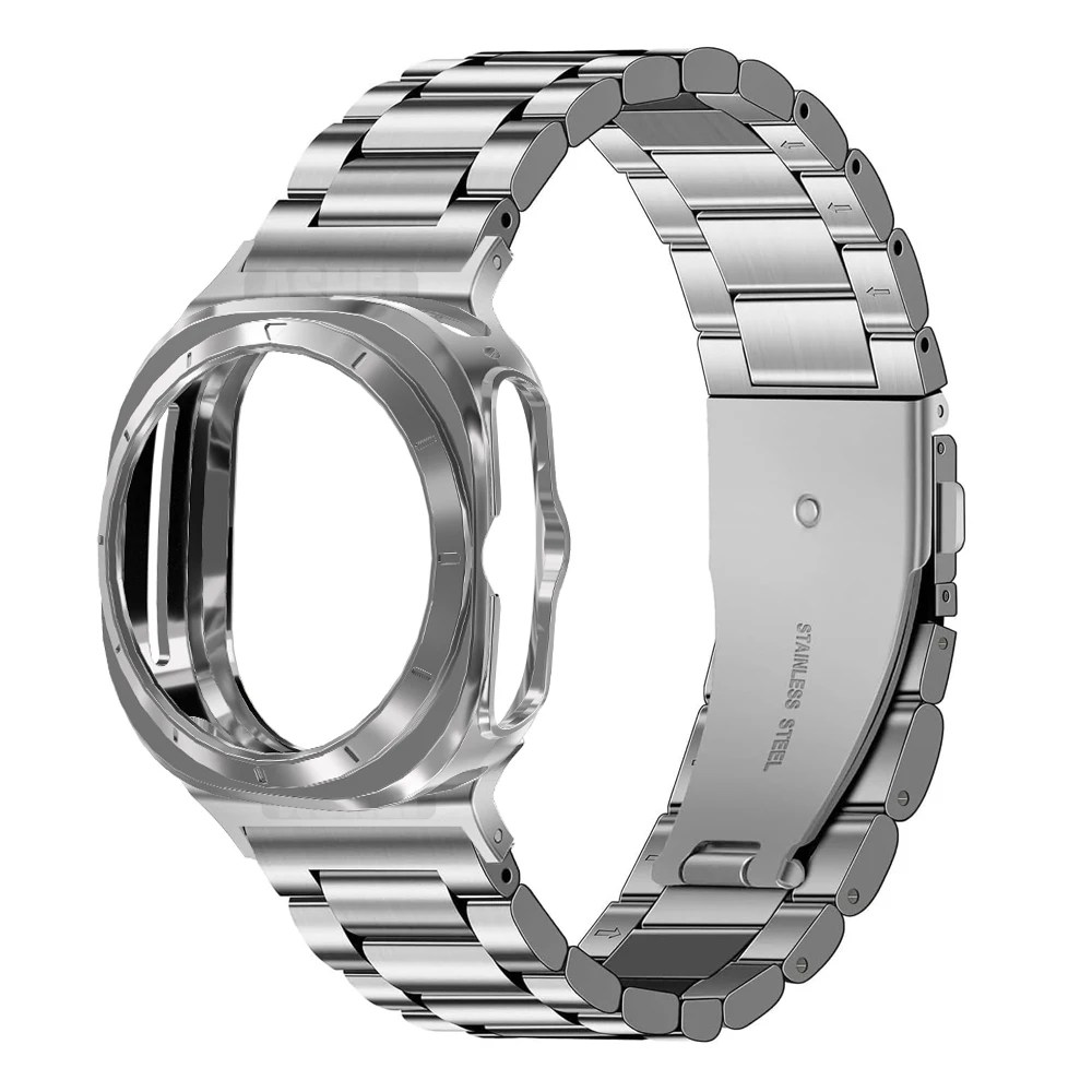 Deluxe Stainless Steel Strap with Soft TPU Case Protector for Galaxy Watch Ultra 47mm