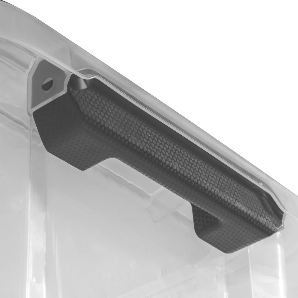 60Qt Clear Storage Bins with Hinged Lid Set of 6